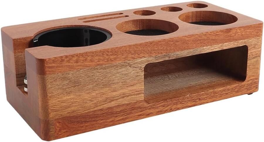 Espresso Stamper Station Koffie Accessoires Houder Koffie Bereiding Antislip Walnoot Basis