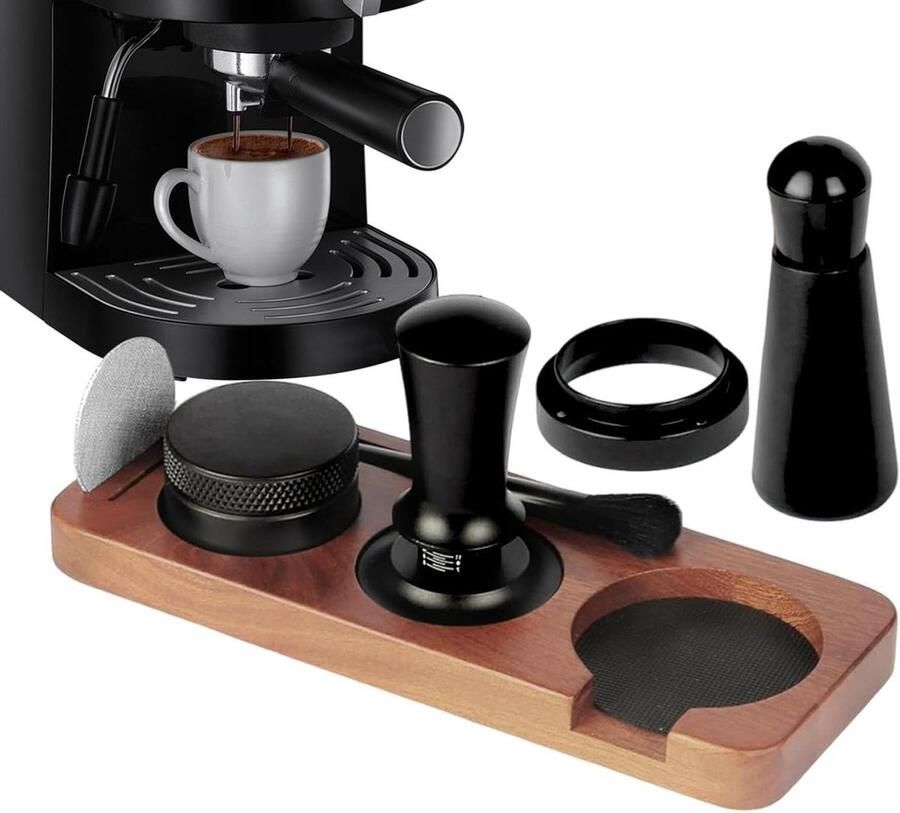 Koffie Tamper Set Espresso Gereedschap Espresso Bereiden 7-delige Complete Kit 58 mm Niet gespecificeerd