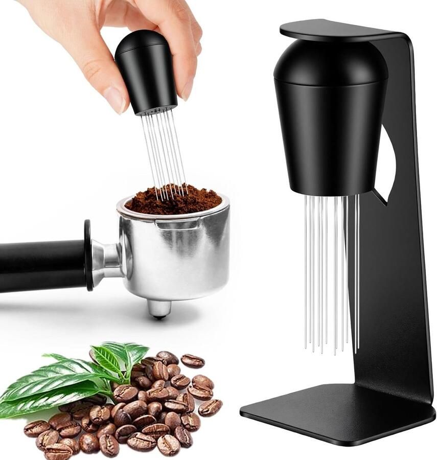 Espresso Stirrer en Distributietools met Magnetische Stand 12 Naden voor Perfecte Koffie Barista Accessoires voor Optimale Extractie