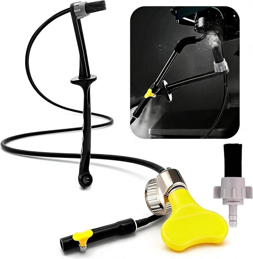 Espresso stoomborstel Reinigingsgereedschap machine schoonhouden Flexibele siliconen slang 91 cm Zwart