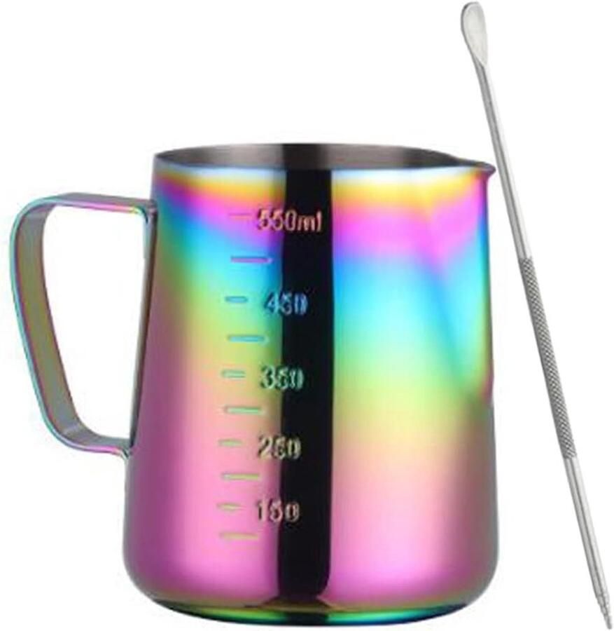 Espresso Stoomkan 600ml van RVS voor Latte Art Melkschuim en Koffiekunst Multicolor Koffie Accessoire