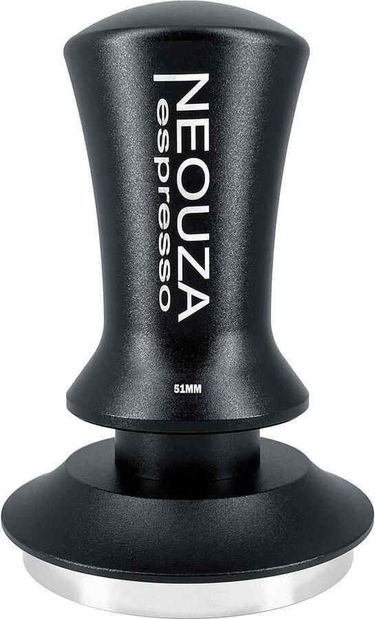 Espresso Tamper 51 mm Spring-Loaded Non-Stick Stainless Steel Matte Black