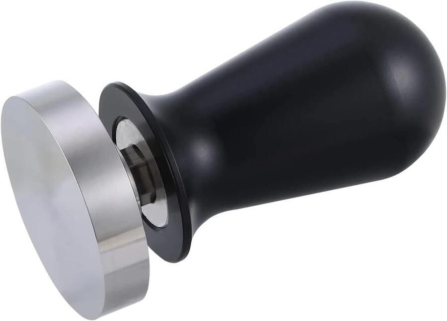 Espresso Tamper 54 mm met GeKalibreerd Compressiemechanisme Roestvrijstaal Zwart Afwerking