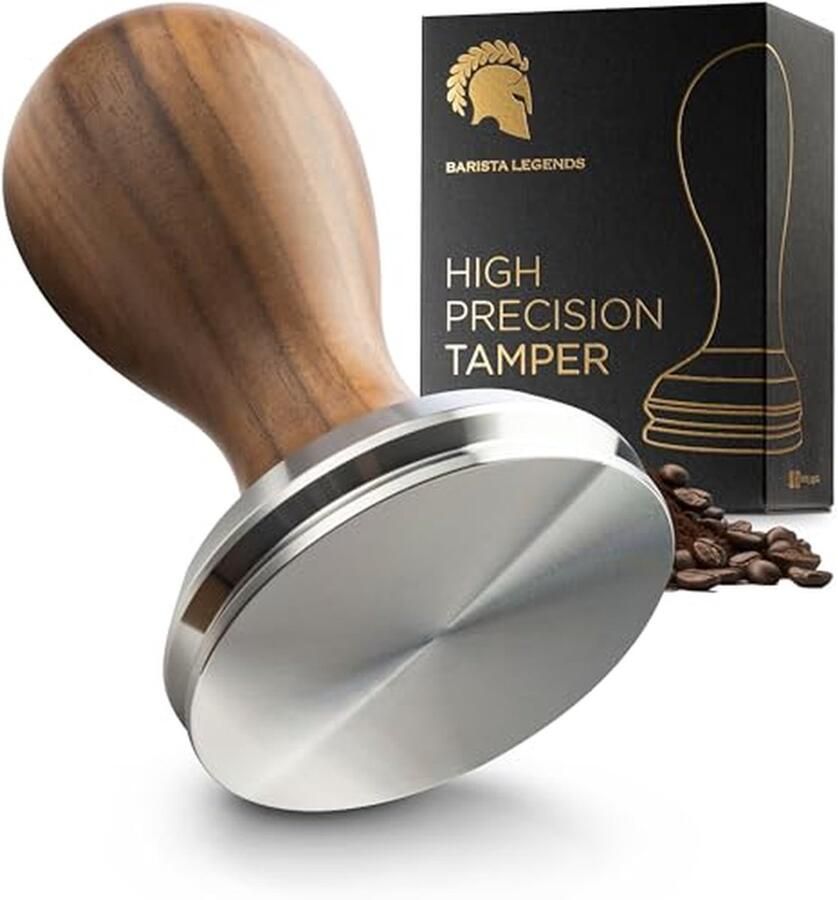 Espresso Tamper 58 5 mm Premium Roestvrijstalen Stamper met Houten Handvat Perfect Barista Accessoire voor Koffieliefhebbers