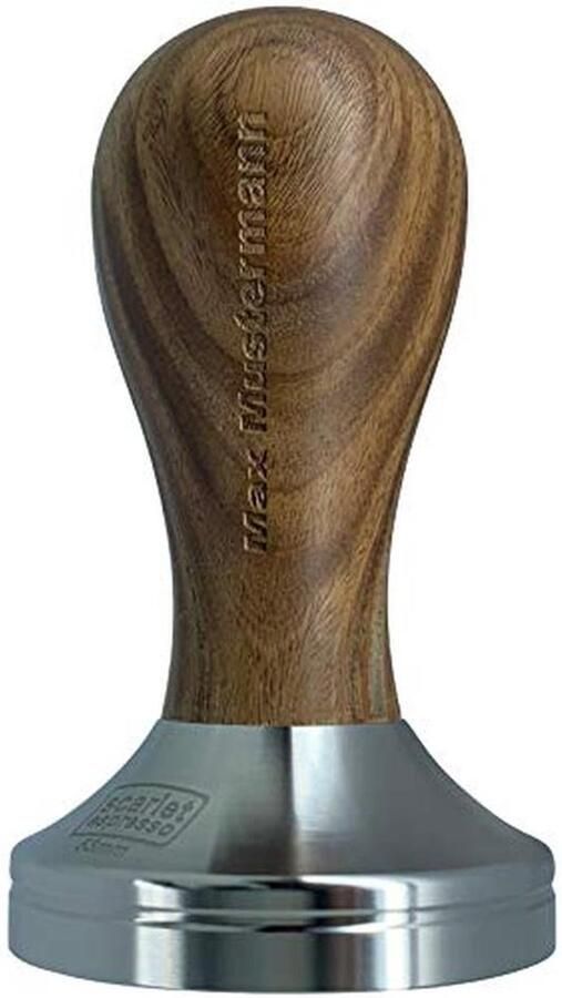 Espresso Tamper Classic met Persoonlijke Naam Gravure Sandelhout Handvat 41 mm