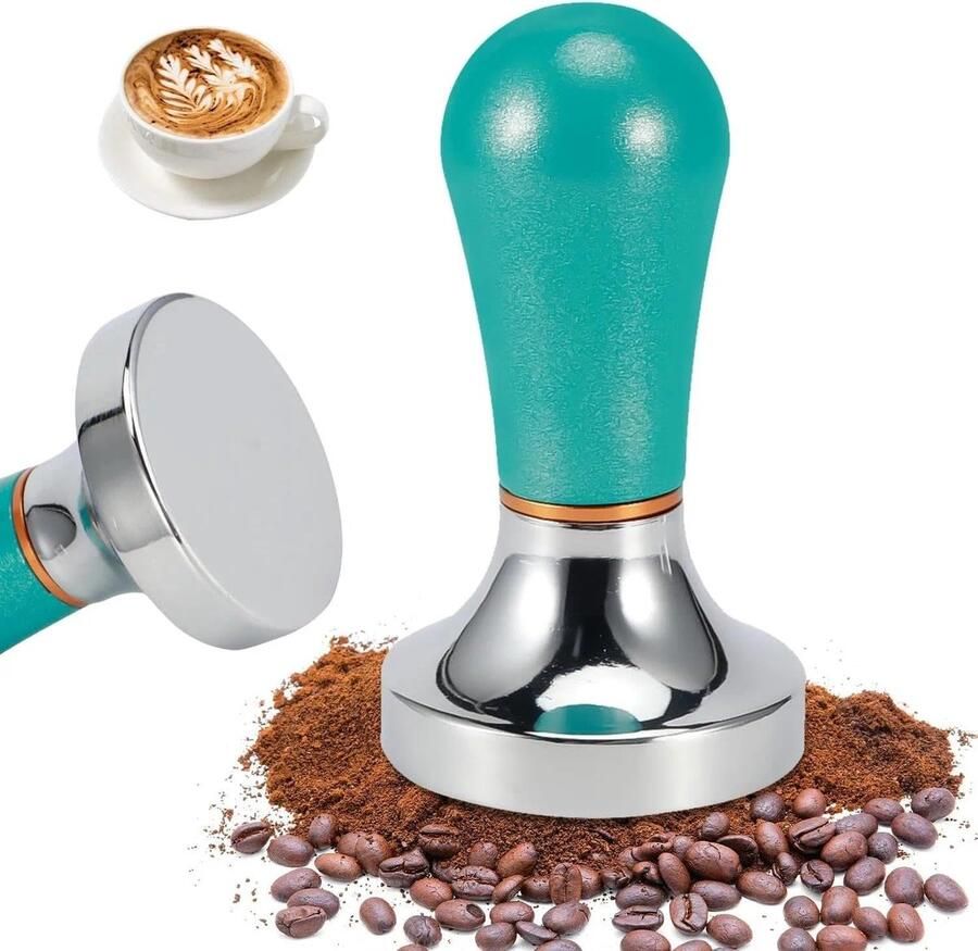 Espresso Tamper Koffie Aanstamper Koffie Bereiden Gelijkmatige Drukverdeling 57 mm Lichtblauw