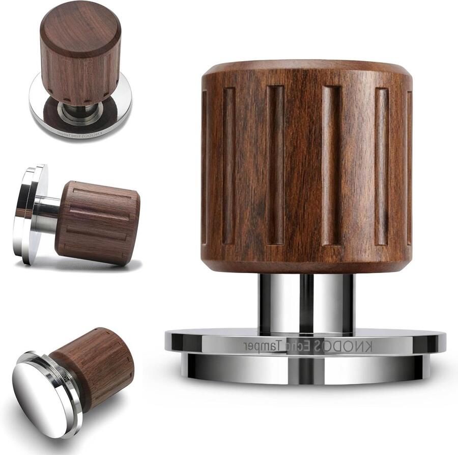 Espresso Tamper Koffie Aanstamper Perfecte Espresso Gekalibreerd Kliksysteem 58 mm Walnoot