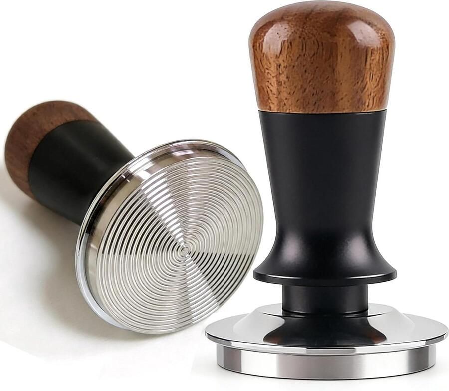 Espresso Tamper Koffie Drukker Perfecte Espresso Zelfnivellerend 53mm Houtkleur