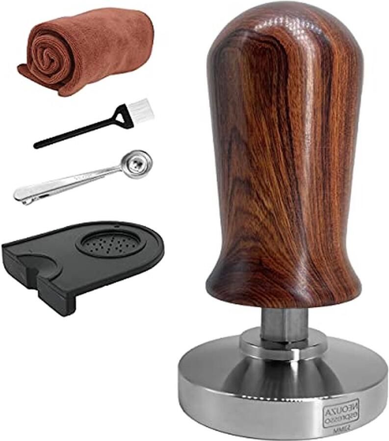 Espresso Tamper Koffie Presser Espresso Bereiden Gekalibreerde Druk 53 mm Zilver