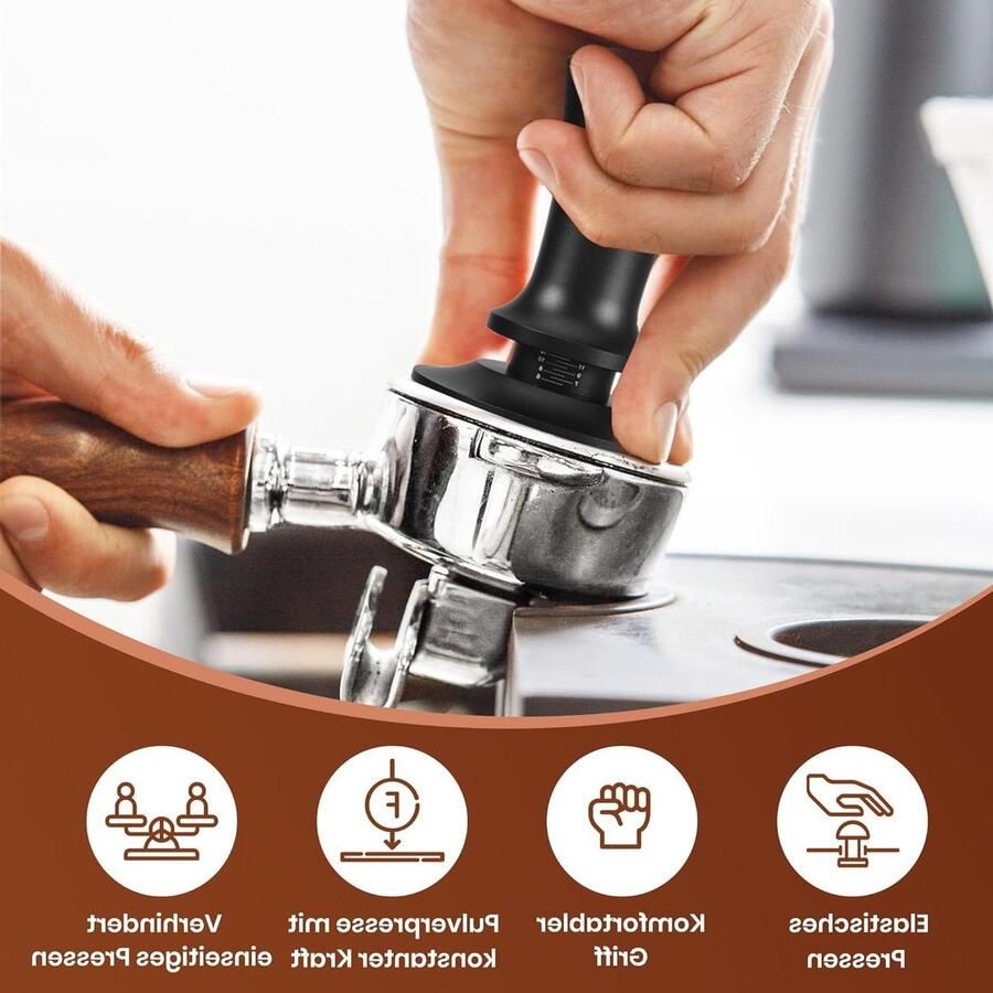 Espresso Tamper Koffie Stamper Espresso Bereiden Gekalibreerde Kracht 58 mm Zilver