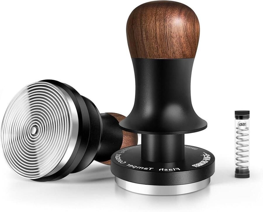 Espresso Tamper Koffie Stamper Perfect Espresso Gekalibreerd met 3 veren 497 mm Zwart
