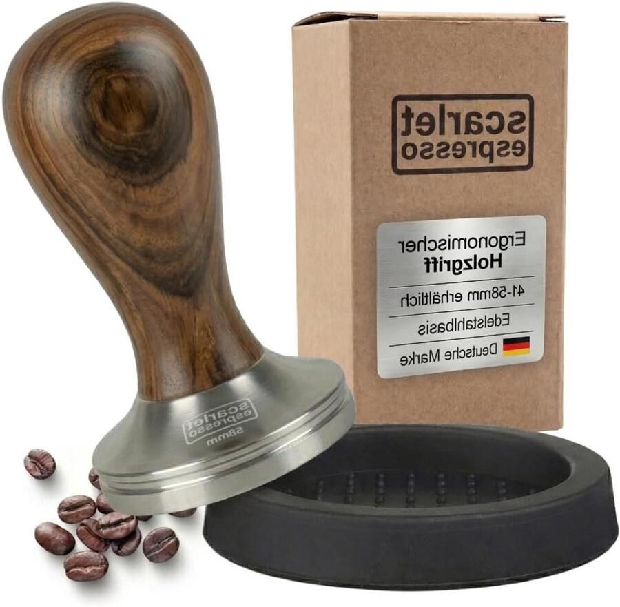Espresso Tamper Koffie Stamper Perfecte Espresso Ergonomische Houten Greep 51 mm Bruin