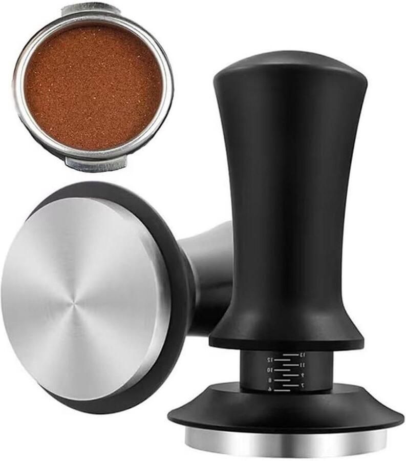 Espresso Tamper Koffie Tamper Barista Kwaliteit Koffie Gekalibreerde Druk 51mm Zilver