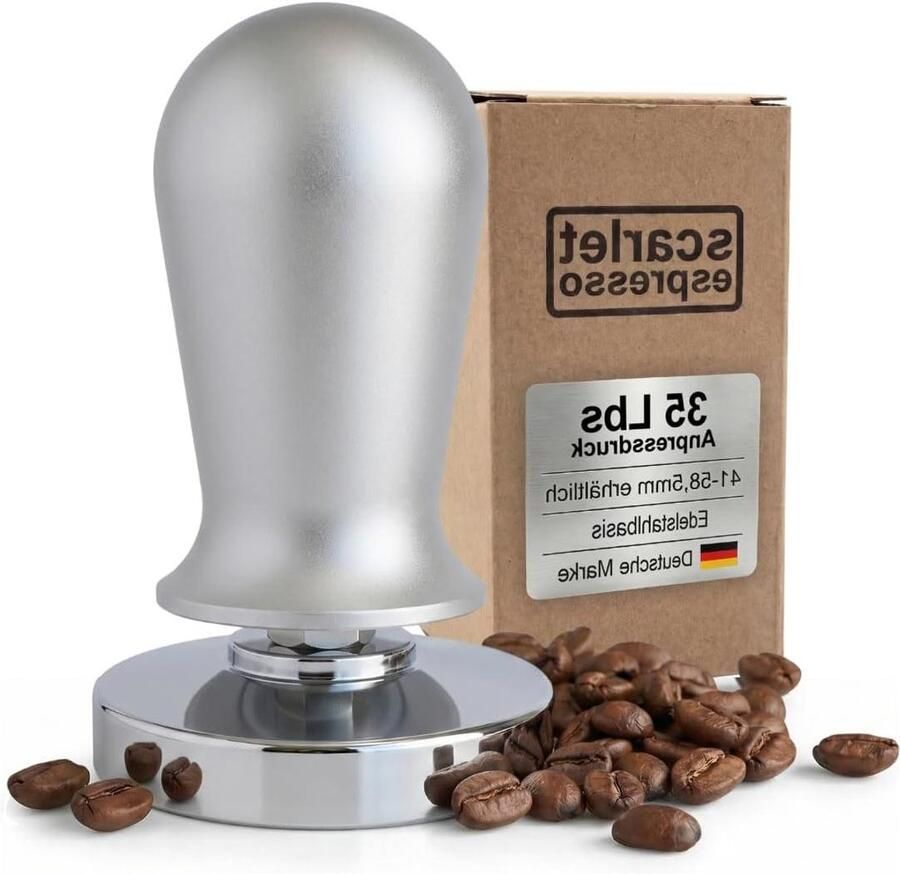 Espresso Tamper Koffie Tamper Espresso Bereiden Gekalibreerde Druk 58 mm Zilver