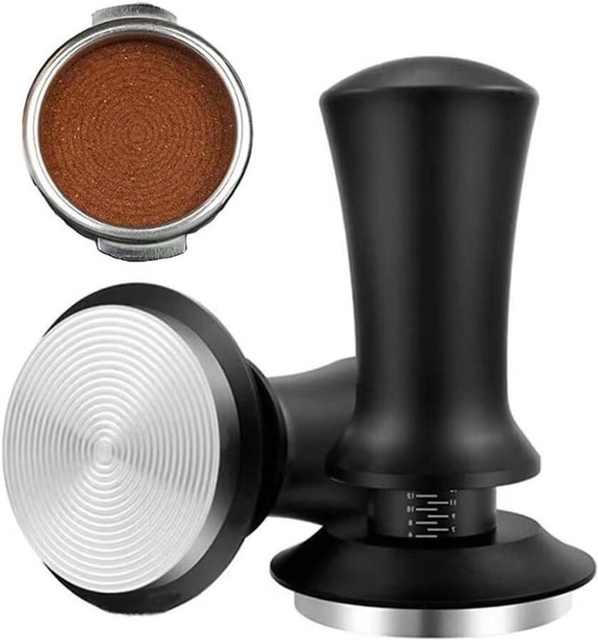 Espresso Tamper Koffie Tamper Koffie Bereiden Gekalibreerde Druk 51 mm Zilver