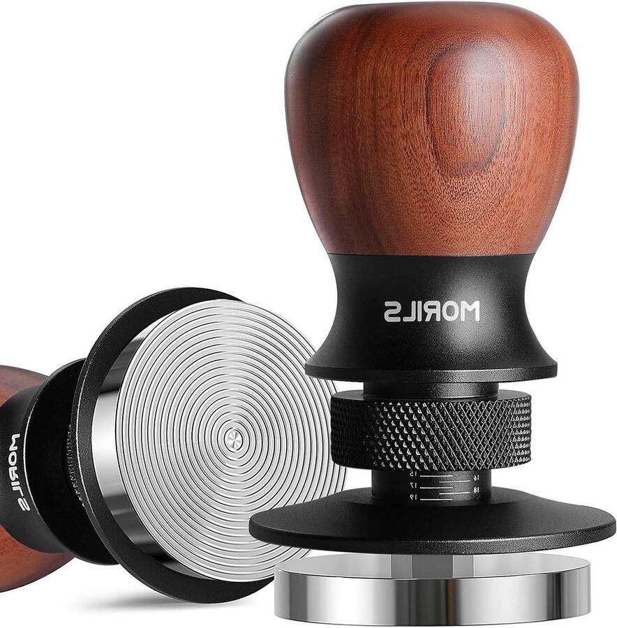 Espresso Tamper Koffie Tamper Perfecte Espresso Maken Verstelbare Diepte 53.3mm Walnoot Hout