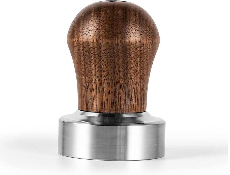 Espresso Tamper Koffie Verdeler Barista Thuis Spiraal Patronen Basis 53 mm Diameter Walnoot