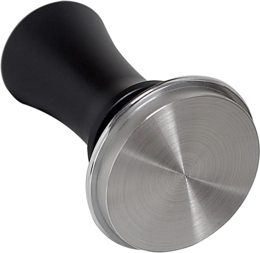 Espresso Tamper Koffiepers Koffiedrukker Espresso Zetten Roestvrijstalen Plat Bodem 51mm Zwart