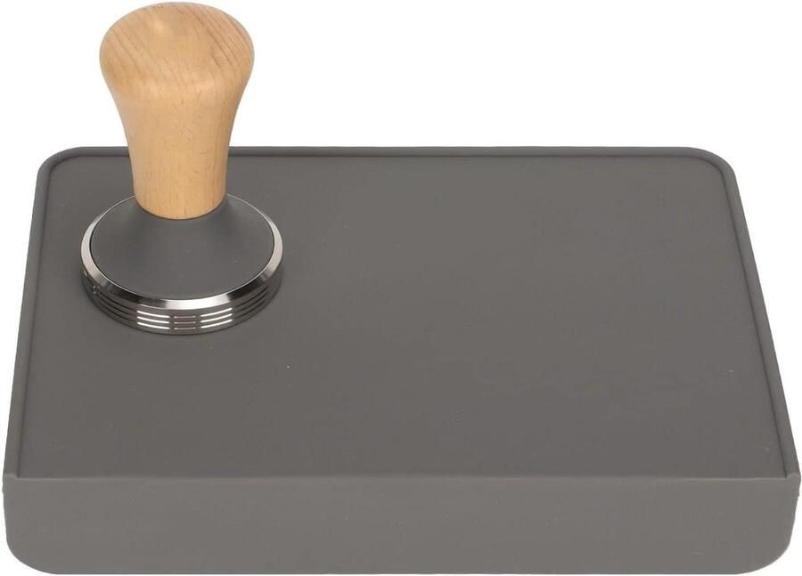 Espresso Tamper Mat Koffie Aanstampen Pad Barista Werkplek 90 Graden Rand 21.5 cm Breed Grijs