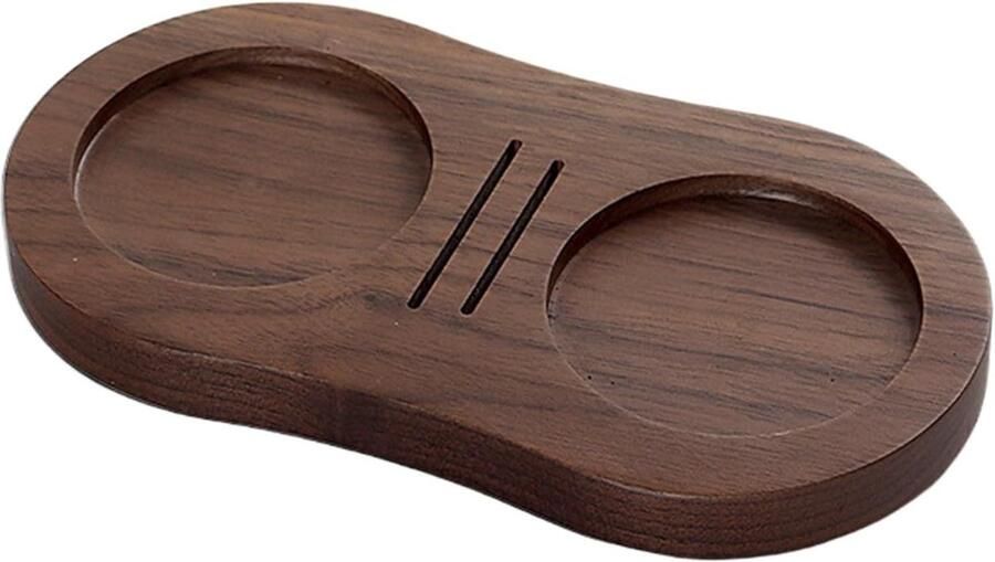 Espresso Tamper Mat Koffie Accessoire Koffie Bereiden Antislip Stabiliteit 16.7 x 8.8 cm Walnoot