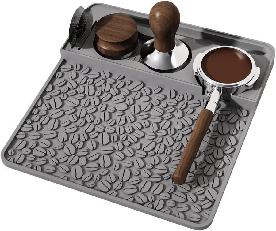 Espresso Tamper Mat Koffie Tamperonderlegger Koffie Bereiden Antislip en Waterafstotend 25.9 x 24 cm Zwart