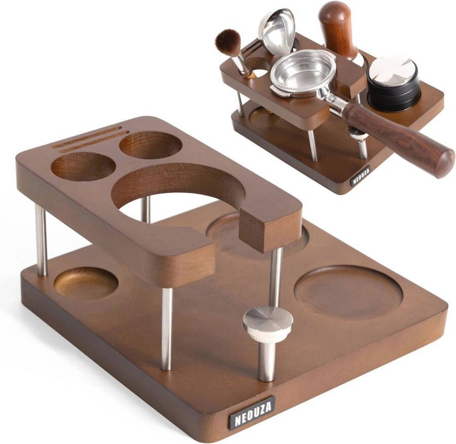Espresso Tamper Organizer Station voor 51 53 58mm Portafilters met Tamping Mat