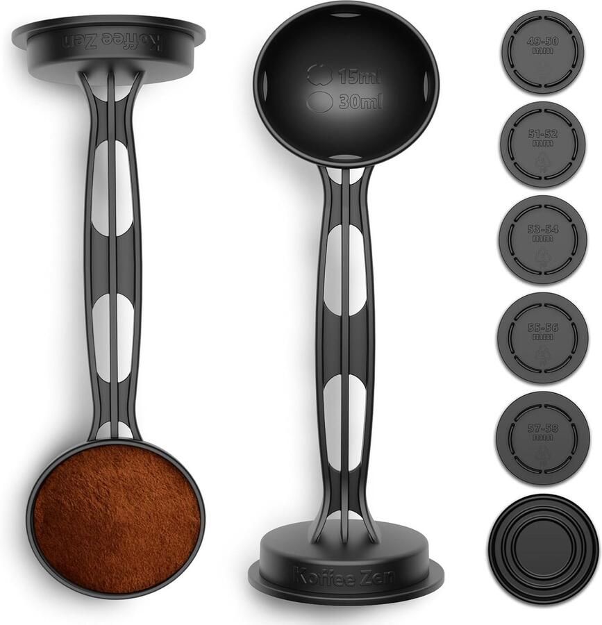 Espresso Tamper Set Koffie Accessoires Perfect Koffie Zetten Universeel Verstelbaar 49-58mm 7 Delig Zilver