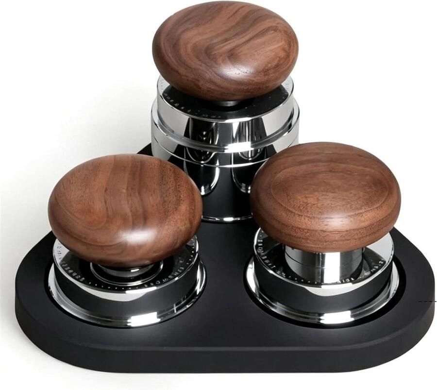 Espresso Tamper Set Koffie Bereiding Perfect Espresso Maken Compleet Met Distributeur 58mm Diameter Zwart