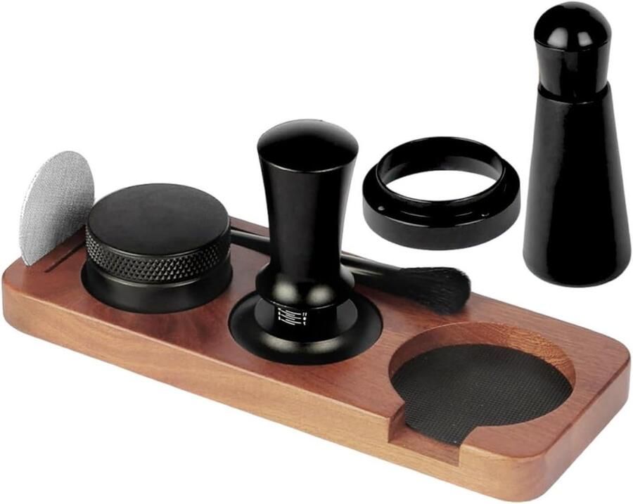 Espresso Tamper Set Koffie Tamper Espresso Zetten 58mm Professioneel 7-delig Veelkleurig