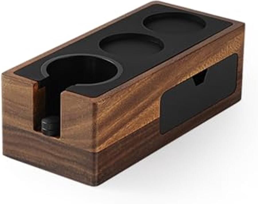Espresso Tamper Station Houten Koffie Portafilter Houder 51 53 58mm met Magnetische Lade