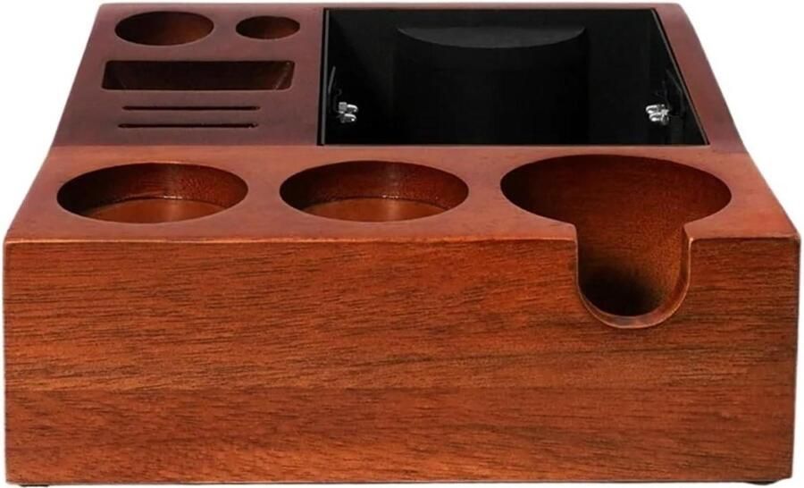Espresso Tamper Station Koffie Pers Basis Espresso Bereiding Geïntegreerde Knock Box 51 54 58 mm Houtkleur