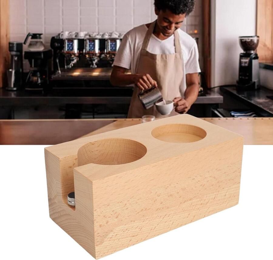 Espresso Tamper Station Koffie Tamper Houder Nauwkeurig Koffie Stampen Massief Houten Basis Geschikt voor 58 mm