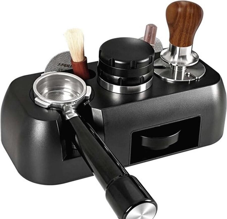 Espresso tamperstation RVS tamperhouder met antislipvoet Portafilterhouder en organizer voor espresso accessoires