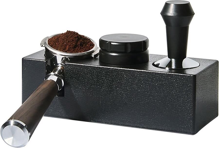 Espresso Tamping Station Koffie Accessoires Houder Koffie Bereiding Verstelbare Groef 51-58mm Zwart