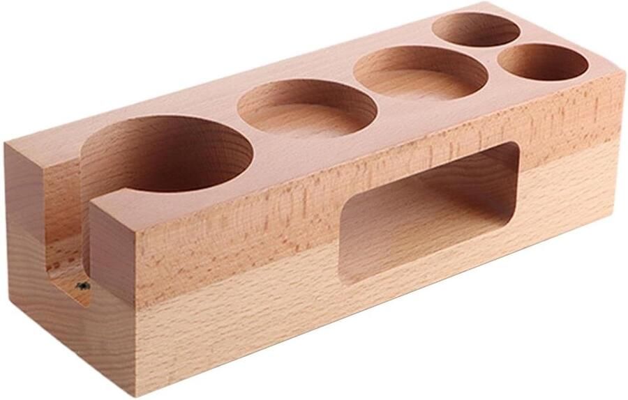 Espresso Tamping Station Koffie Bar Organizer Koffie Bereiden Verbeterd Workflow Ontwerp 58mm Natuurlijk Hout