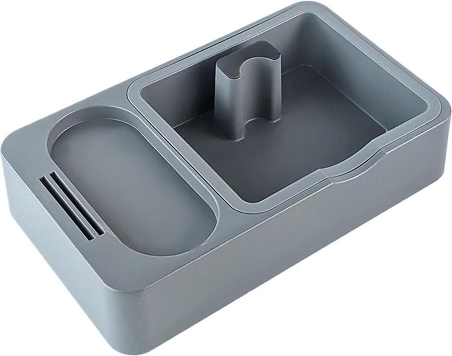 Espresso Tamping Station Koffie Opslag Espresso Bereiden Ingebouwde Klopdoos 24.5 x 15 cm Grijs