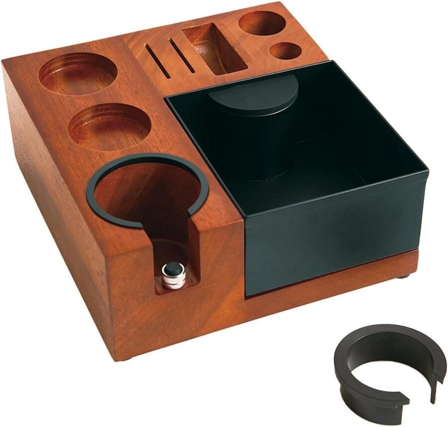 Espresso Tamping Station Koffie Organizer Box Espresso Barista Werk 9-in-1 Multifunctioneel