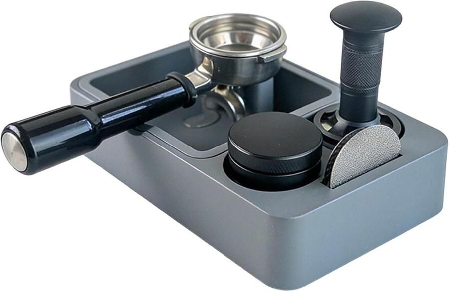 Espresso Aanstamp Station Koffie Organizer Barista Werkplek Geïntegreerde Klopbox 24.5 cm Grijs