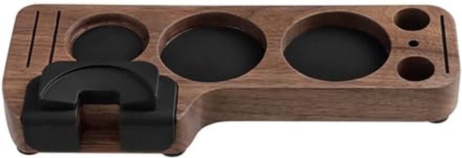 Espresso Tamping Station Koffie Tamperhouder Koffie Bereiden Verstelbare Moer Voor 51-58mm Walnoot