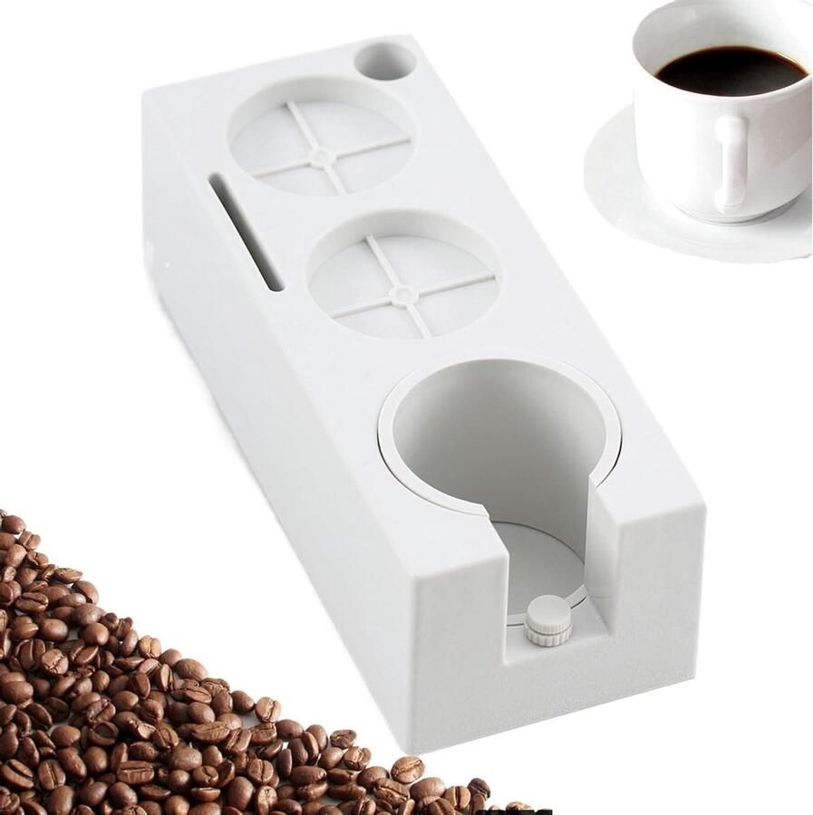 Espresso Tamping Station Portafilter Houder Mat Koffie Bereiden Micro-verstelbare Hoogte 74 cm Wit