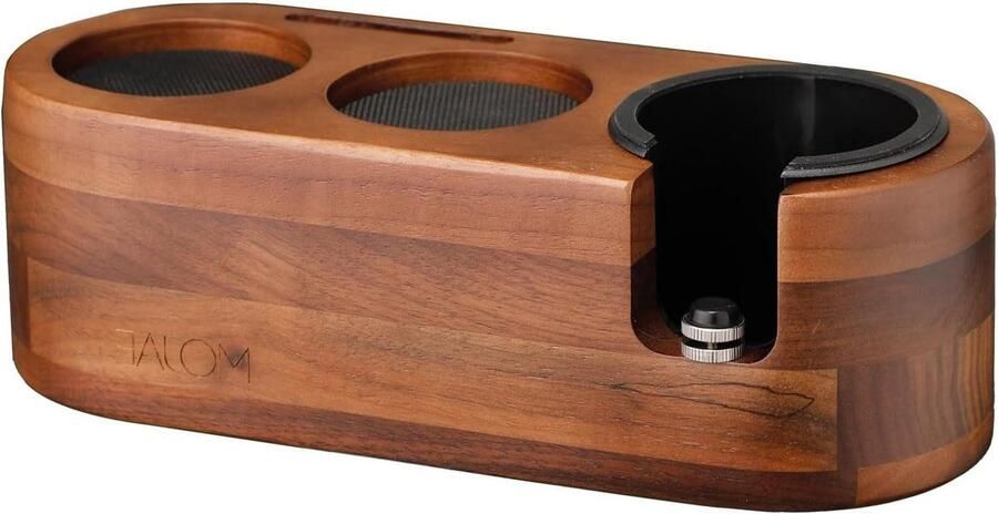 Espresso Tamping Station Tamper Houder Koffie Bereiden Massief Hout 24.41 cm Walnoot