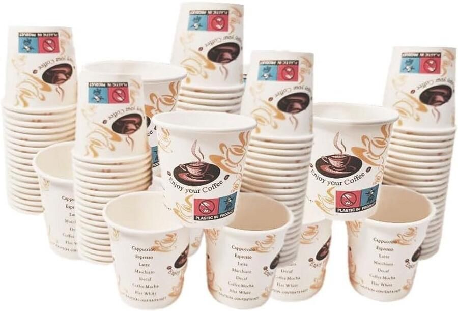 Espresso To Go Bekers 100 ml Wegwerp Koffiebekers 100 Stuks