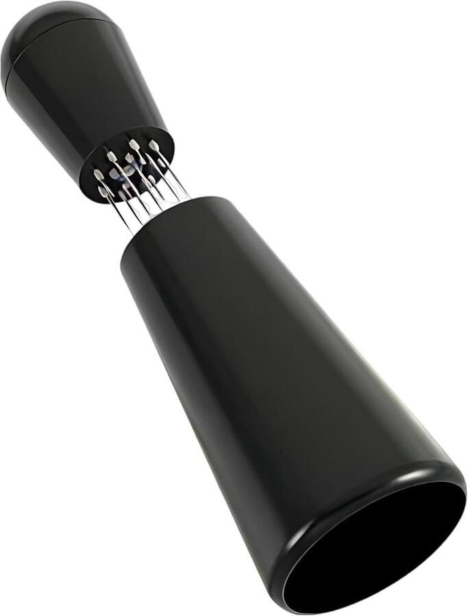 Espresso Roer Set Koffie Distributie Tool Gelijkmatige Koffiedistributie Klontervrij Malen 13 cm Zwart