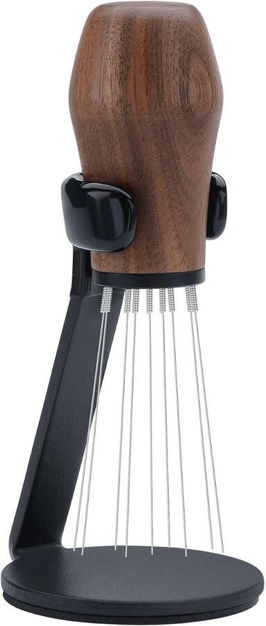 Espresso WDT Distributie Tool met Houten Handvat en Vervangbare Naalden