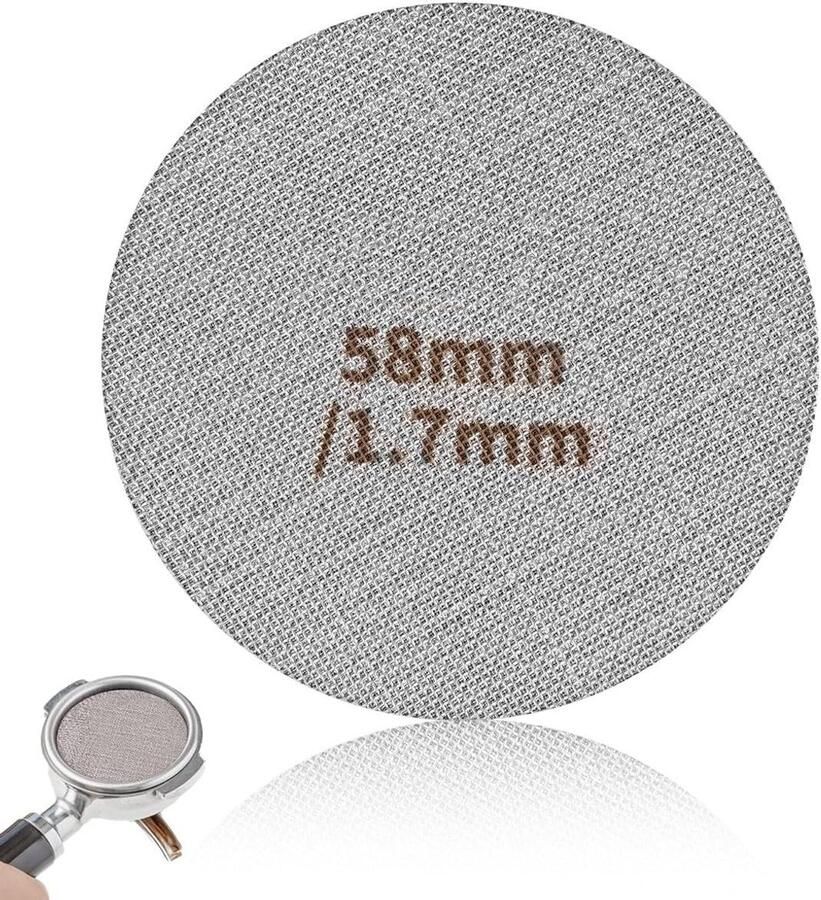 Espresso Zeef voor Zeefdrager 58 mm Herbruikbare Koffie-Puckzeef van Roestvrij Staal Perfect voor Espresso-Filtermand en Koffiefilterplaat 1 7 mm Dikte