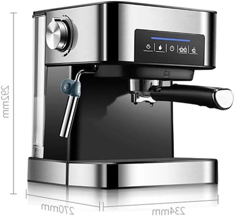 Espressoapparaat Koffiezetapparaat Thuis Brouwen 20 Bar Extractie Halfautomatisch Zwart - Foto 2