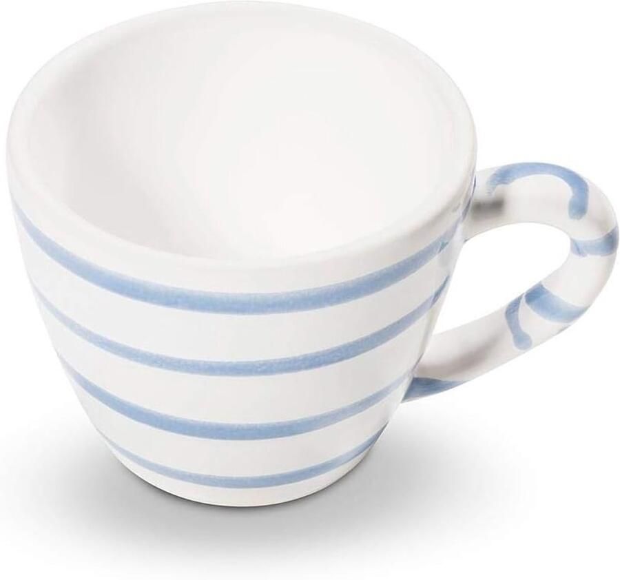 Espressokopje Gourmet Koffiekopje Keramiek Genieten van Espresso Handgemaakt in Oostenrijk 60 ml Blauw Gevlamd