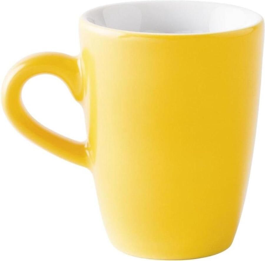 Espressokopje Kopje Mok Koffiedrinken Vaatwasmachinebestendig 100 ml Zonnig Geel