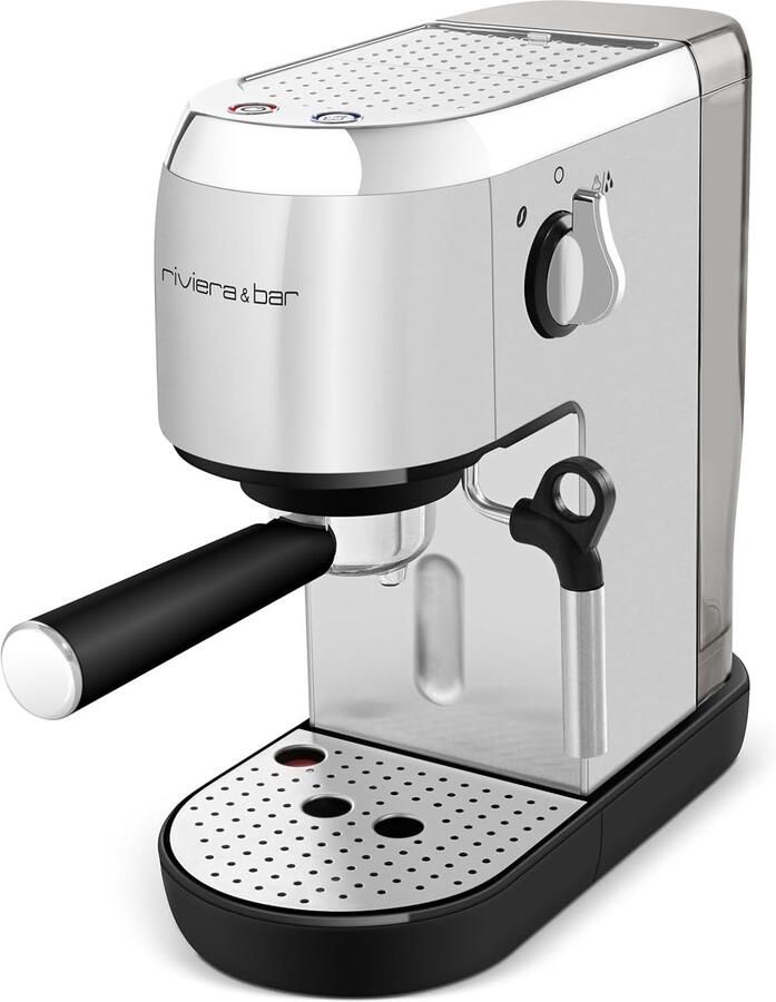Espressomachine 1400W geborsteld inox 19 bar compacte vormgeving voor rijke koffie m-winkel