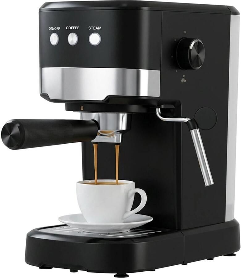 Espressomachine 15 Bar – Koffiezetapparaat met Melkopschuimer Hogedruk Espressomachine voor Thuis Krachtige Stoomfunctie voor Cappuccino en Latte Macchiato